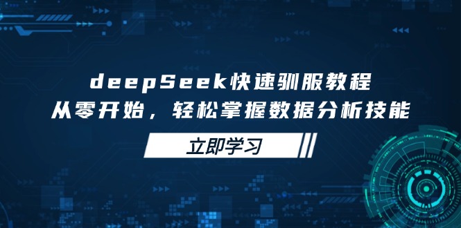 (14536期)deepSeek快速驯服教程,从零开始,轻松掌握数据分析技能-众创项目基地