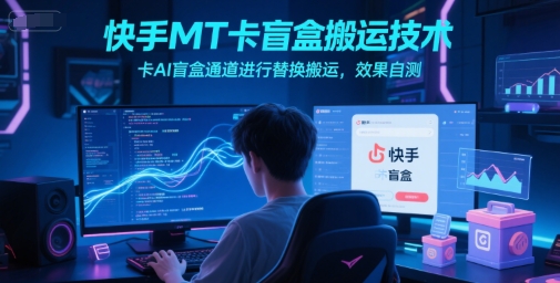 快手MT卡盲盒搬运技术，卡AI盲盒通道进行替换搬运，效果自测-众创项目基地