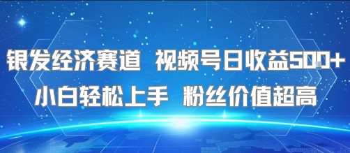 银发经济赛道 视频号日收益5张+ 小白轻松上手  粉丝价值超高-众创项目基地