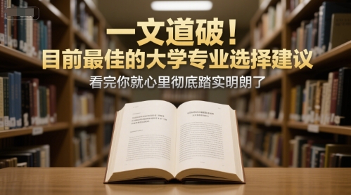 付费文章：一文道破！目前最佳的大学专业选择建议，看完你就心里彻底踏实明朗了-众创项目基地