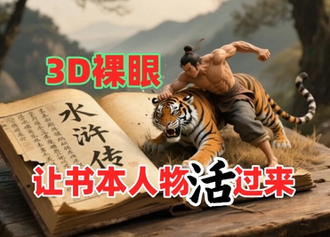 书本人物裸眼3D视频，新的玩法，流量超猛，保姆级教程-众创项目基地