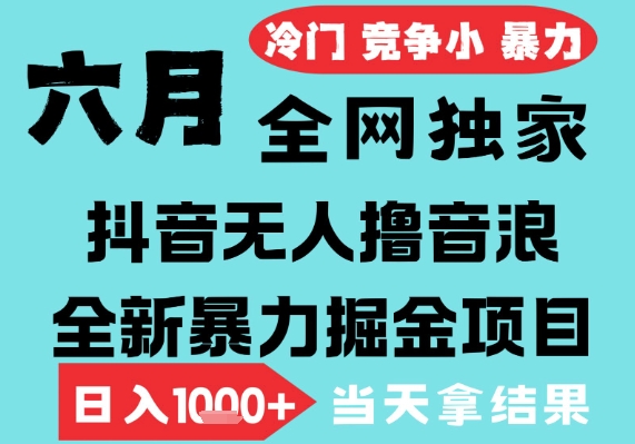 2025年6月高爆抖音无人直播最新撸音浪掘金项目，无脑日入1k+，低门槛小白可做，可矩阵放大【揭秘】-众创项目基地