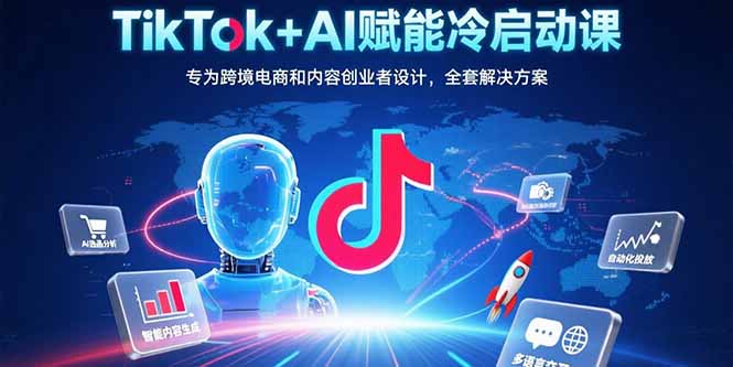 （15561期）TikTok+AI赋能冷启动课：专为跨境电商和内容创业者设计，全套解决方案-众创项目基地