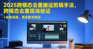 2025跨模态去重搬运剪辑手法，跨模态去重现场验证 +全程实操，真实账号验证-众创项目基地