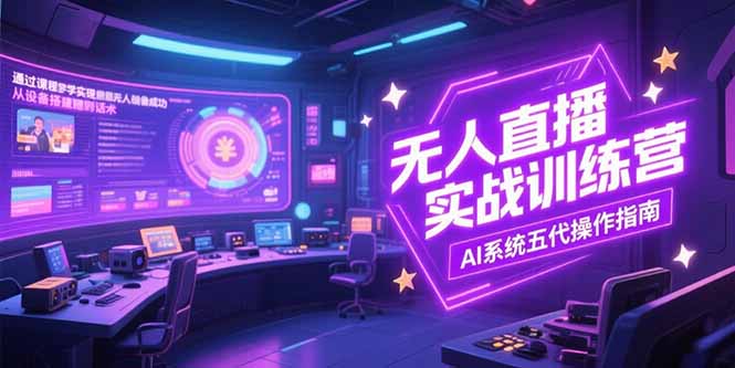 （15315期）无人直播实操训练营，从设备搭建到话术，AI系统五代操作指南(7月更新)-众创项目基地