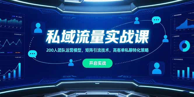 （15403期）私域流量实战课，200人团队运营模型，矩阵引流技术，高客单私聊转化策略-众创项目基地