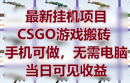 最新挂G项目，CSGO游戏搬砖，手机可做，无需电脑，当日见收益【揭秘】-众创项目基地