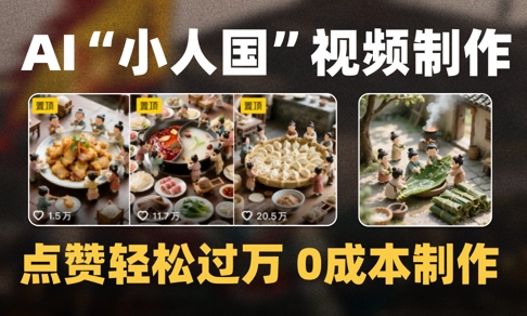 爆款1000W+播放微缩景观迷你小人国AI视频0成本制作全流程教学-众创项目基地