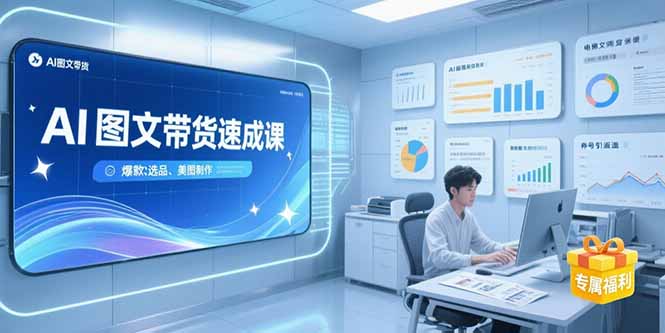 （15416期）AI图文带货速成课，养号引流秘籍，爆款选品策略，美图制作全流程-众创项目基地