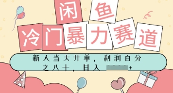 闲鱼冷门暴力赛道，新人当天开单，门槛低，日入多张-众创项目基地