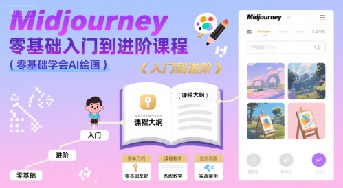 midjourney零基础入门到进阶课程，零基础学会AI绘画-众创项目基地