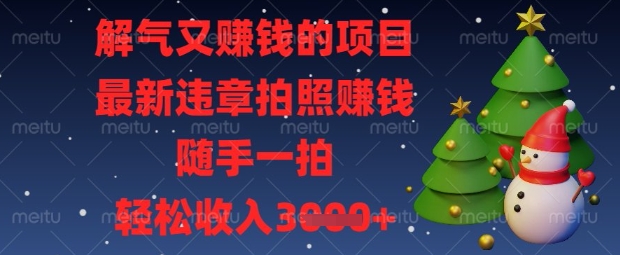 解气又挣钱的项目，最新违章拍照挣钱，随手一拍，轻松收入数张【揭秘】-众创项目基地